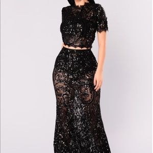 Fashion nova two piece sequin gown
